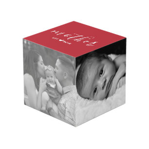 レッド・マザー・エスト。年赤いハートファミリーフォトキューブ フォトキューブ