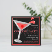 レッド マティーニ カクテル パーティーの招待状 招待状 (スタンド正面)