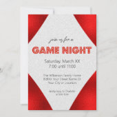 レッド+マーキーサイン+ゲームの夜+パーティー 招待状 (正面)