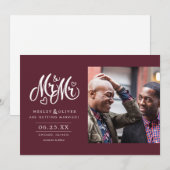 レッド·ミスター& Mr.スクリプト-日付を写真とともに保存 セーブザデート (正面/裏面)