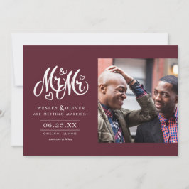 レッド·ミスター& Mr.スクリプト-日付を写真とともに保存 セーブザデート