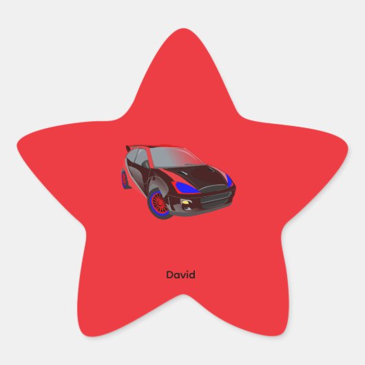 レッド ミニマリスト オーダー フォト 名前 名入れ 星シール (正面)
