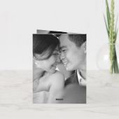 レッド&ミントグリーン禅葉竹中国の結婚の サンキューカード (裏面)