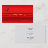 レッド・メタル・ルックのレッド・ウェルシュ・ドラゴン 名刺 (正面/裏面)