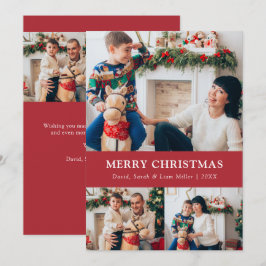 レッド メリークリスマス フォトコラージュカード シーズンカード