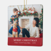 レッド メリークリスマス 写真 オーナメント (左)