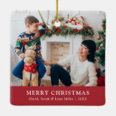 レッド メリークリスマス 写真 オーナメント (裏面)