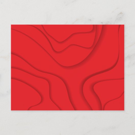 レッド、モダントレンディー、カッコいい紙カットスタイル ポストカード (正面)