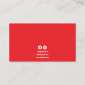 レッド&モダンホワイトダンベルパーソナルトレーナー 名刺 (裏面)