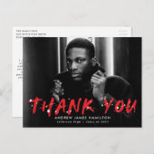 レッド |モダン絵を描(ばちゃばちゃ)跳ねる写真 ポストカード (正面/裏面)