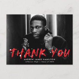 レッド |モダン絵を描（ばちゃばちゃ）跳ねる写真 ポストカード