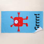 レッド・モンスターズ – ビーチ毛布 ビーチタオル (正面)