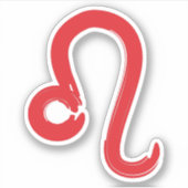 レッド ライオン 星座 7月 8月 誕生日 占星術 シール (正面)