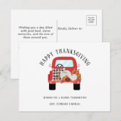 レッド ラスティック トラック パンプキン ハッピー サンクスギビング シーズンポストカード (正面/裏面)