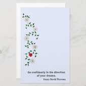 レッド·ラディバグ、ホワイト·デイジー、勇気付けられる 便箋 (正面/裏面)