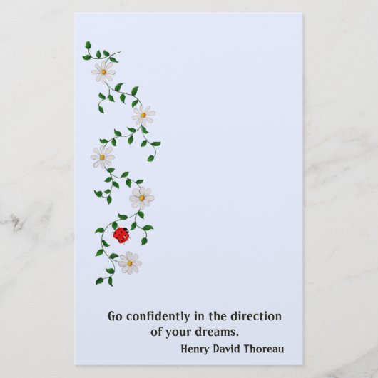 レッド·ラディバグ、ホワイト·デイジー、勇気付けられる 便箋 (正面)