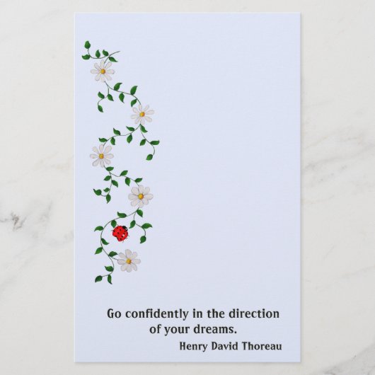 レッド·ラディバグ、ホワイト·デイジー、勇気付けられる 便箋 (正面)