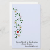 レッド·ラディバグ、ホワイト·デイジー、勇気付けられる 便箋 (正面/裏面)