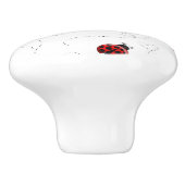 レッド・ラディブ・ビートル虫好きブラック・ハート セラミックノブ (側面)