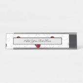 レッド・ラディブ・ビートル虫好きブラック・ハート デスクネームプレート (正面)