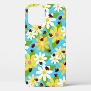 レッド・ラディブ・ビートル虫好きブラック・ハート iPhone 12ケース