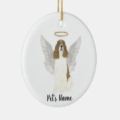 レッド ラバーホワイト イングリッシュ スプリンガー スパニエル 追悼 セラミックオーナメント (右)