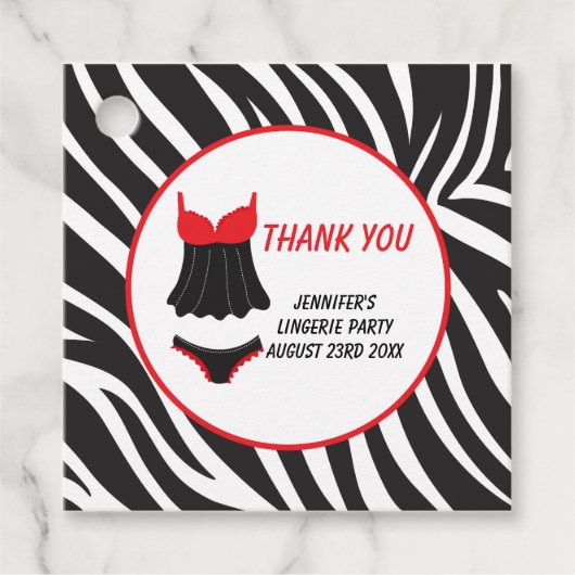 レッド ランジェリー パーティー サンクス フェイバータグ (正面)