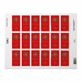 レッド&リースモノグラムメリークリスマスラベル ラベル (フルシート)