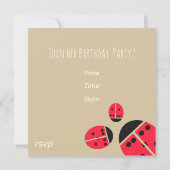 レッド·レイディバグ3人-誕生日パーティー 招待状 (裏面)