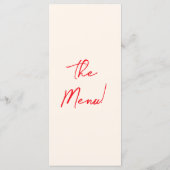 レッド レトロ 手描き ユニーク おしゃれな結婚式 メニュー (裏面)