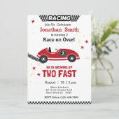 レッド レース カー 2歳の誕生日パーティーへの招待状 招待状 (スタンド正面)