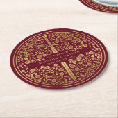 レッド ロイヤル メディアバル 剣 ウェディング ラウンドペーパーコースター (アングル)