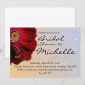 レッド・ローズ・ブライダルシャワー 招待状 (正面/裏面)