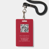 レッド・ローズ 社員写真付IDカード QRコード付き 会社 バッジ (裏面(ネックストラップ付))