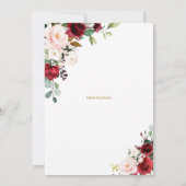 レッド・ローゼズ、シャッ誕生日 招待状 (裏面)