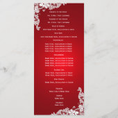 レッド&ヴィンテージフローラレース結婚式 プログラム (裏面)