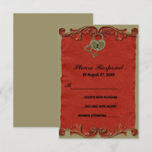 レッド ヴィンテージ ゴシック スケルトン キー セーブ・ザ・デート