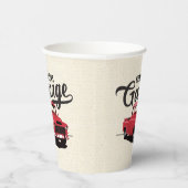 レッド ヴィンテージ トラック 誕生日 カスタム ペーパーカップ (右)