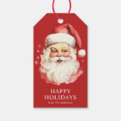 レッド ヴィンテージ レトロ サンタクロース クリスマス ギフトタグ (正面)
