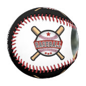 レッド | 写真付き白黒野球 野球ボール (正面左)