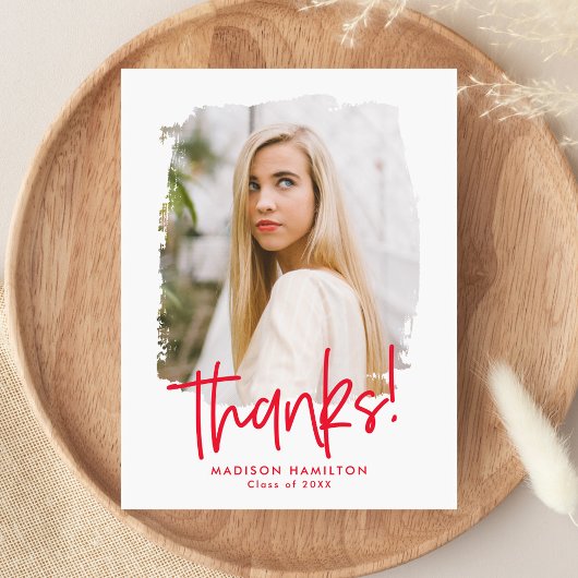 レッド |写真名門私立校風のの卒業式 ポストカード