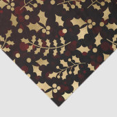 レッド《写真》ぼけ味とゴールドフォイルクリスマスホリー 薄葉紙 (詳細)