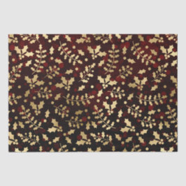 レッド《写真》ぼけ味とゴールドフォイルクリスマスホリー 薄葉紙