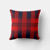 レッド《写真》ぼけ味バッファロープレイド クッション (裏面)