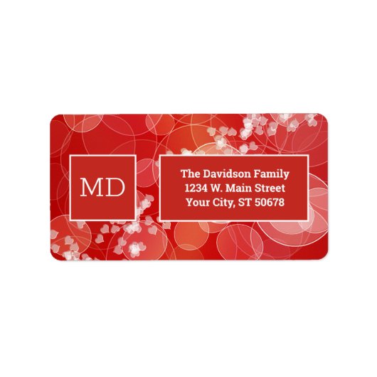 レッド《写真》ぼけ味抽象芸術バレンタイン ラベル (正面)