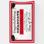 レッド |卒業おめでとうございます 横断幕 (縦)