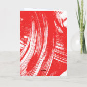 レッド |抽象芸術ブラシストローク写真の卒業 サンキューカード (裏面)