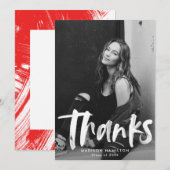 レッド |抽象芸術写真卒業 サンキューカード (正面/裏面)