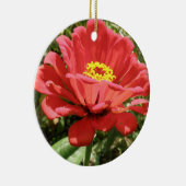 レッド《植物》百日草カスタム誕生日 セラミックオーナメント (右)