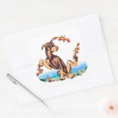 レッド（犬）ドーベルマン・ピンシェルキンダクラビーステッカー スクエアシール (封筒)